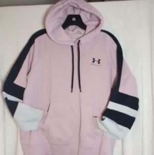 Under Armour Blush ColorBlock Athletic Hoodie Fitness Athleisure Workout Sweater